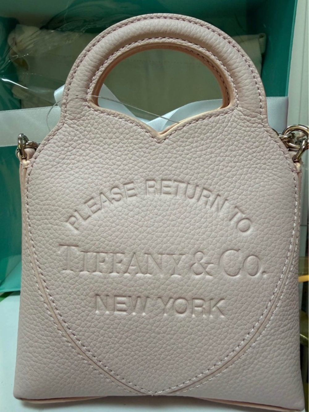 Pink mini Tiffany and co heart bag